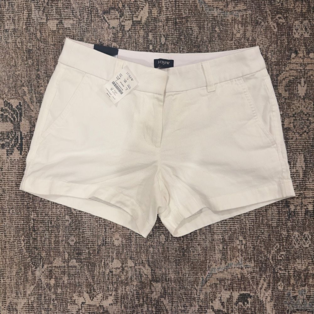 J. Crew Factory 3.5" classic chino short • size 0 • H5616 • NWT • white